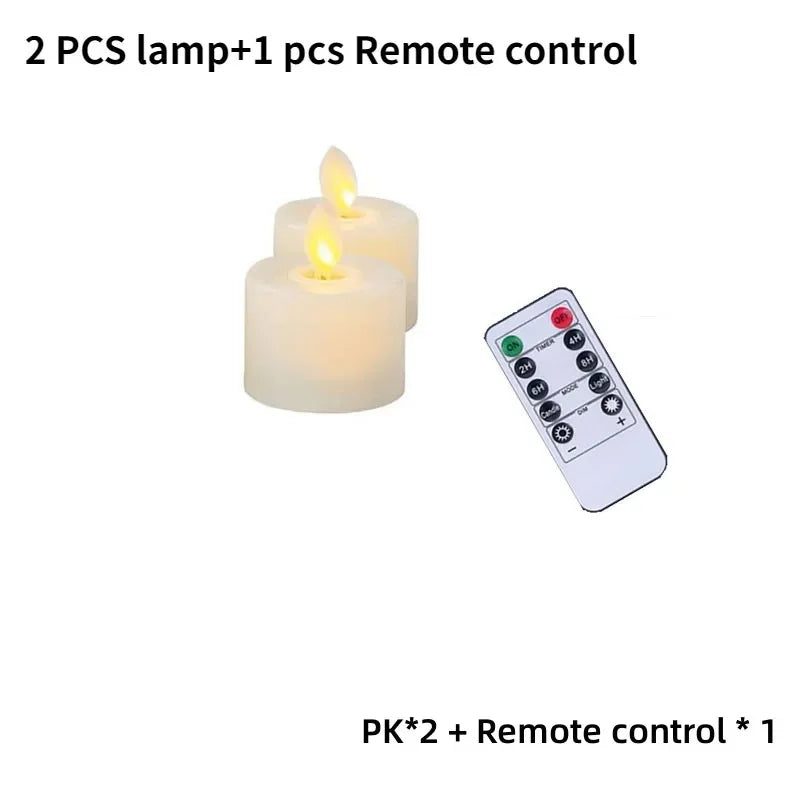 Pack of 6 Or 12 Remote Control Decorative Moving Wick Christmas Candles,Flameless Dancing Flame Votive Tealight With Timer