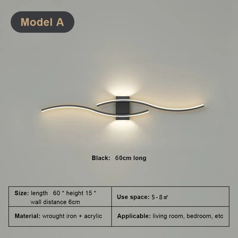 Modern Minimalist LED Wall Light Black White Interior Decoration Lamps Wall Lamp Living Room Up Down Light Indoor for Bed Room